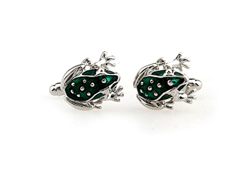 MRCUFF Frog Green Pair Cufflinks in a Presentation Gift Box & Polishing Cloth3