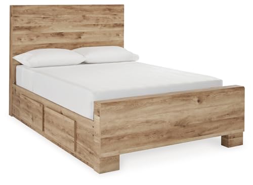 Image of Signature Design by Ashley Full Size Bed with Storage Drawers, Tan