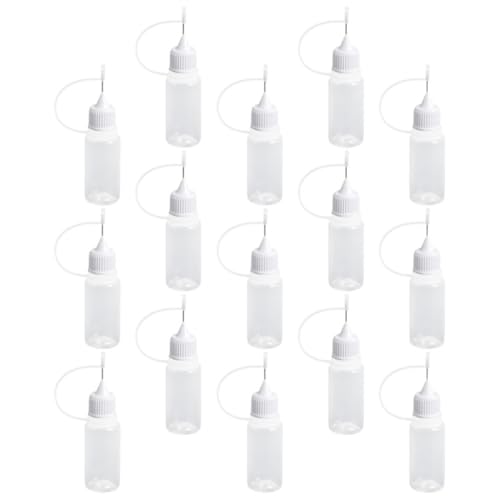 Healeved 15pcs Empty Glue Bottles Precision Craft Glue Dispenser Reusable Leakproof for Quilling Paper Crafting