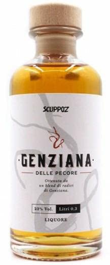 Genziana delle Pecore in infusione di vino liquore artigianale Scuppoz Abruzzo 50 cl 23% vol in busta regalo