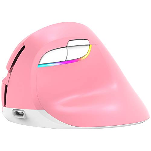 Bluetooth-verbindung 2.4ghz Ergonomische Funkmaus, Optische Vertikale Kabellose Maus Für Windows, Mac, Linux, Pink