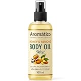 Aromatico Honey & Almond Body Oil Mist for Women | Lightweight, Non-Sticky, Spray-on formula for Daily use After Shower | Moisturized, Soft, Glowing Skin | Cozy, Creamy Vanilla Scent - 4 Fl Oz