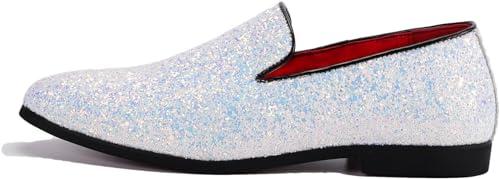 Mens Smoking Sparkling Slipper Metallic Sequins Textured Glitter Tuxedo Slip-on Prom Loafers Luxury Wedding Dress Shoes2