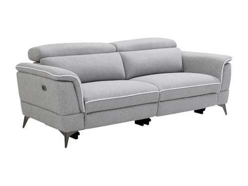 Vente-unique MACARI — canapé 3 places relax électrique, système zéro wall, têtières multipositions