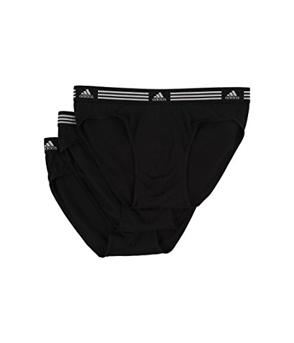 adidas Men's Athletic Stretch Brief Underwear (3-Pack), Black Black Black, LARGE