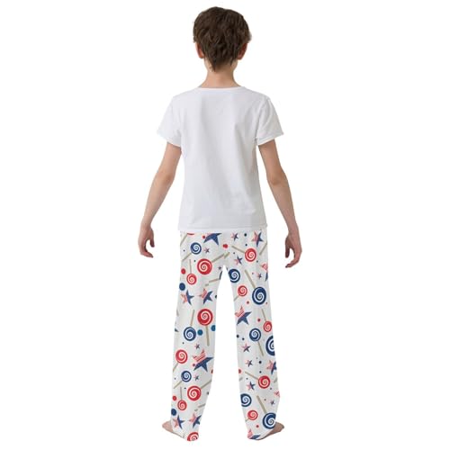 Lollipop and Star Boys Long Pants Soft Trousers Elastic Waist Kids Lounge Bottoms with Pockets S-XL3