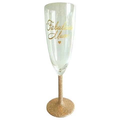 Gold Glitter Stem Champagne Flute for Mum Cover