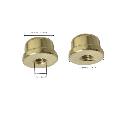 Image of Solid Lamp Finials Caps Tapped of Tops for Lamp Shade Holder Harp Lamp Finial Knob Lamp Accessories, Gold 2pcs Screw Thread Standard 1 /4-27In