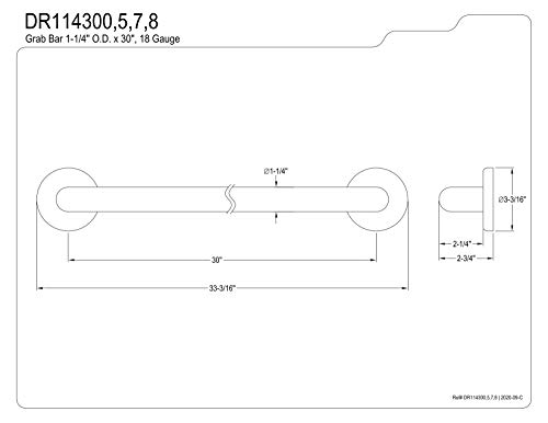 Barre d'appui antidérapante de 76,2 cm avec fixation murale robuste - 3