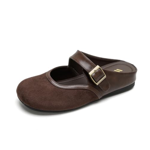 Chaussons mules Mary Janes à bout fermé pour femme avec talon caché 3 cm