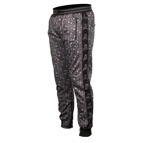 HK Army Track Jogger Pants - Hostilewear Skulls Grey (Small)