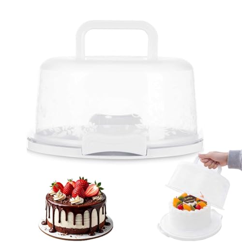 Megcdtr 10 Inch Cake Carrier Clear Plastic Cake Containers(White)