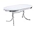 Coaster Home Furnishings Retro 1950s Soda Fountain Diner Oval Dining Room Table White Laminate Top Sturdy Steel Chrome Base 2065