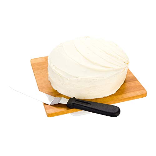 Restaurantware Met Lux 10.5 x 1.3 Inch Offset Spatula 1 Angled Icing Spatula - Plastic Handle 6-Inch Blade Black Stainless Steel Cupcake Icing Knife For Frosting Icing Or Layering