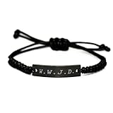 Motivational Christian Bible Verse Black Rope Bracelet, W.W.J.D, Inspirational Christmas , Family, Anniversary , Faith Based , Religious, Christian Gifts For Christian Men, Women, Girls & Boys