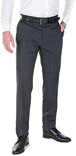NGB Herren Anzughose Hose mit Bügelfalte - Regular Fit - Grau 52