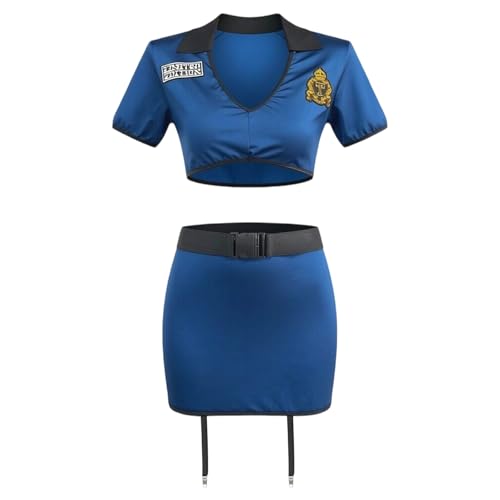 Disfraz de cosplay, elegante, para fiestas, azul, S