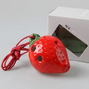 Strawberry 4 Holes Novelty Pendant Ceramic Ocarina. Great Gift, Dexterous, Easy To Carry And Learn. Linn's Arts! #TOP7