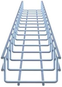 NavePoint Wire Mesh Cable Tray, Electro Zinc Plated, Silver Steel, 1.97 x 3.94 x 59.06 inch, 2-Pack