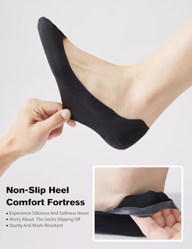 No Show Socks Womens 6Pairs Cushioned Anti-Slip Grip Breathable Soft for Work, Running, Yoga, Athletics, Daily4
