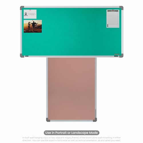 Image of Scholar Art Metis 2x4 Feet Fabric Pin Board for Study Table & Kids Room | Vibrant & Versatile Crape Cloth + High Density Soft Board for Pinning Photos, Sticky Notes & Reminders (Emerald Green)