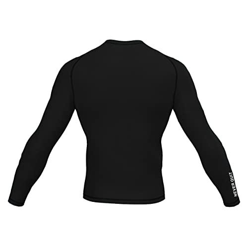 Image of NEVER QUIT Men's Workout Set Compression Shirt and Pants Top Long Sleeve Sports Tight Base Layer Suit Quick Dry & Moisture-Wicking (Compression Workout Set Combo)