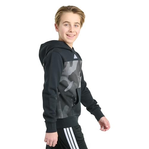 adidas Boys' Long Sleeve Color Block Halftone Camo Printed Pullover Hoodie2