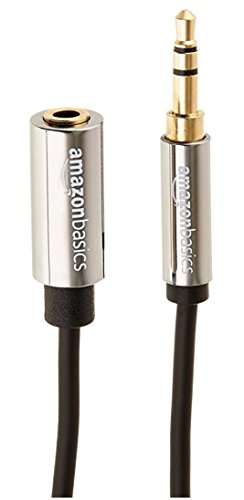 Image of Amazon Basics 10-Pack 3.5mm Aux Jack Audio Extension Cable, Male to Female, Adapter for Headphone or Smartphone, 6 Foot, Black