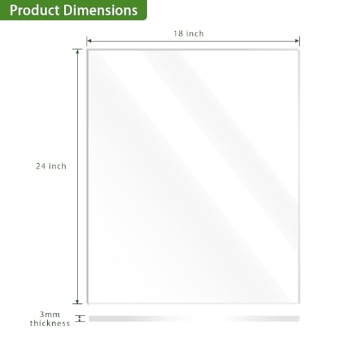 Image of Lesnlok 18 x 24 Frosted Acrylic Sheet 1 /8 inch Thick 3mm 2 Piece Bouble Sided Frosted Plexiglass Sheet,Transmittance 86%, for Decoration (2, Frosted Transparent, 18 x 24 x 1 /8)