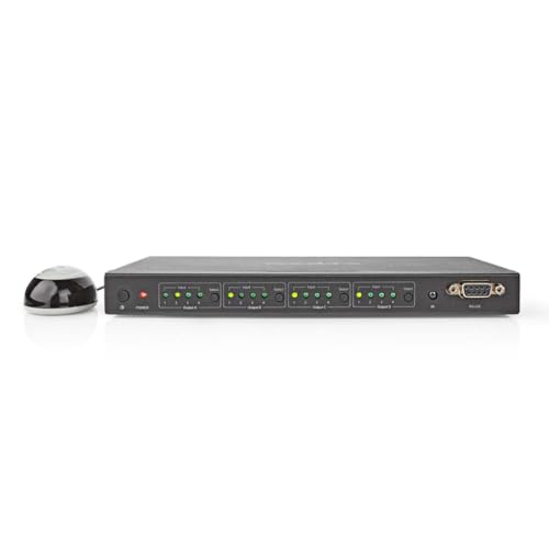 Matrice HDMI 4x4 Nedis avec boîtier robuste en métal noir