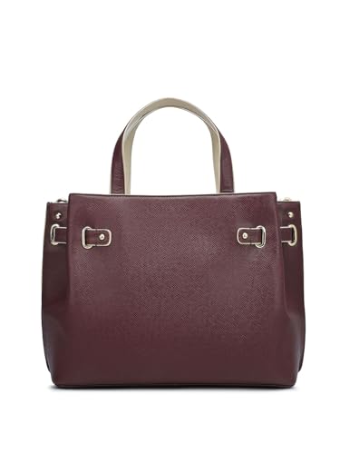 Image of Da Milano Leather Satchel Bag for Women - Wine