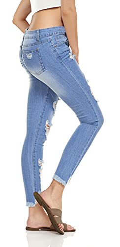Image of Women's High Waisted Jeans for Women Ripped Skinny Stretch Jeans Distressed Butt Lifting Denim Pants