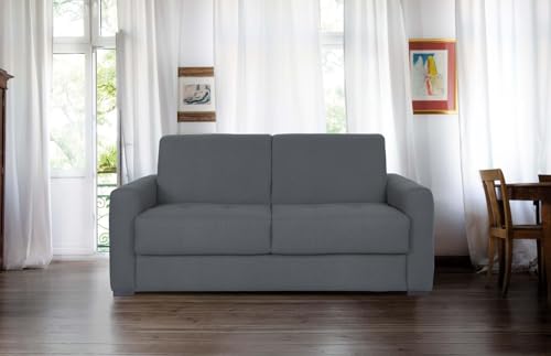 Design sofisticato e materiali di alta qualità: Il divano letto EUPHORIA è realizzato con una struttura robusta in metallo e legno, imbottitura in gomma di poliuretano e un elegante rivestimento in tessuto. Questa combinazione garantisce un design sofisticato e una lunga durabilità, perfetto per arricchire ogni ambiente.