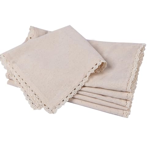 Dinner Cloth Napkins Cotton Linen 6 Pack Premium Quality Mitered ...