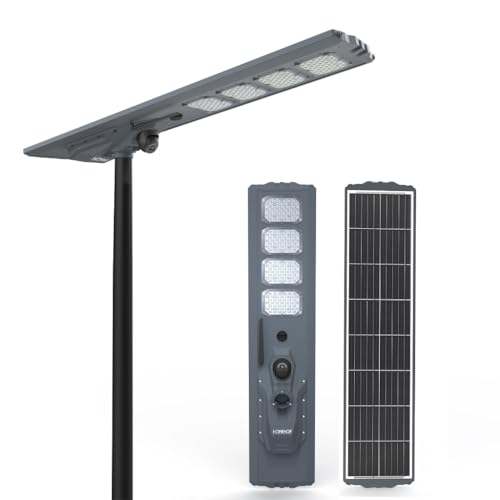 Image of Homehop Solar Light Outdoor Home Garden Security Camera 800W Street Lamp | Solar Street Light Outdoor Waterproof Motion Sensor LED Automatic for Pathway, Road (155000mAh, Aluminium Alloy, Cool White)