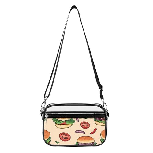 Beef Burger Tomato Peppers Women's Clear Crossbody Purse Bag Transparent Bags Pocket for Concerts Sports Festivals