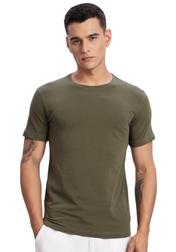Image of ADRO Men's Cotton Solid Regular Fit T-Shirt