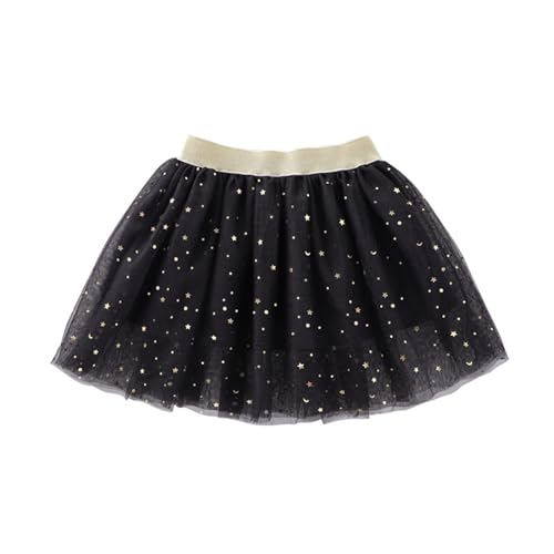 Falda de tul con tutú para niñas con estampado de purpurina, falda de princesa con estrellas para fiestas de niñas de 1 a 10 años, pantalón deportivo para niñas 152, Negro , 8-10 años