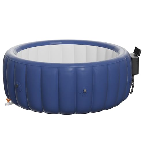 2-4 Person Inflatable Hot Tub, Portable Outdoor Spa with 146 Soothing Air Jets(73' x 28'), Portable Hot Tub with Cover and Heater Pump, Gray