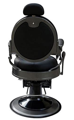 Sillón Barbero Tokio tapizado en Polipiel con Brazos metálicos Acabados en Acero. Base hidráulica con Freno de Giro. Reclinación de Respaldo y elevación de piernas Sincronizados.
