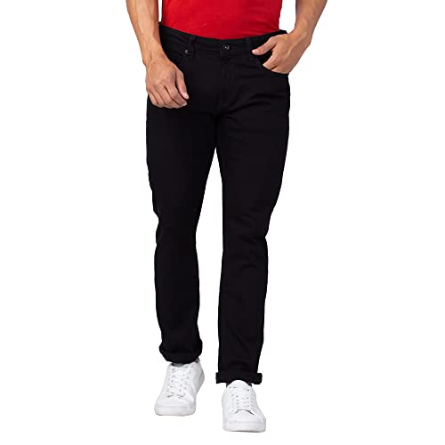 Image of Spykar Men Mid Rise Cotton Regular Fit Narrow Length Jeans (Rover)