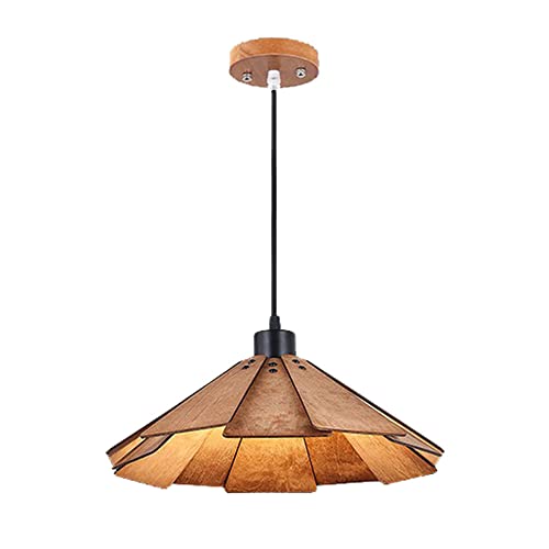Suspension japonaise en tilleul E27 lustre rétro bois couloir salon