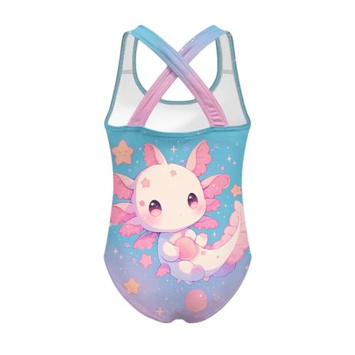 Image of Girls One Piece Swimsuits Summer Quick Dry Crewneck Beach Bathing Suit Cross Shoulder Strap Swimwear 5-14 Years