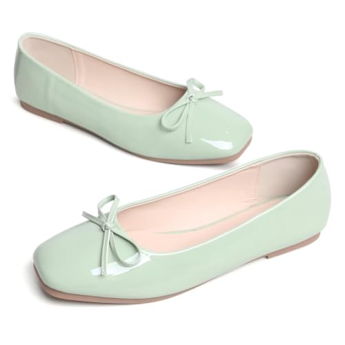 Image of Dear Time Women's Casual Foldable Ballet Flats Square Toe Ballerina Flats Shoes Comfortable