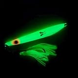 Man I Love Fishing 180g Vertical Knife Jig. Professional Jigging Slow Pitch Fast Pitch Lure for Tuna, Yellowtail, Snapper, Grouper, Bass, Deep Sea Ocean. Rigged with Assist Hooks. (Glow Girl, 180g)
