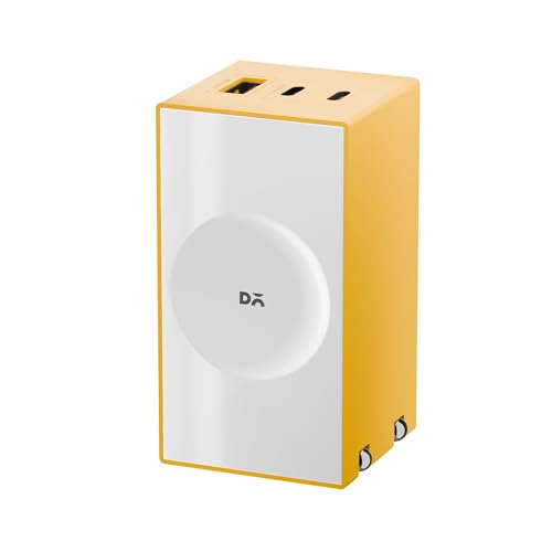 Image of DailyObjects POP 67W Triple Port GaN Charger Adapter with Foldable Pins|USB-C Dual Port & Type A Power Output|Fast Charging|Support iPhone 12 13 14 15 16 pro Max,ipad,Samsung,MacBook M1 M2-Yellow
