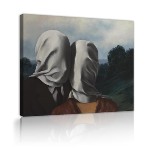 Toile Les amoureux murale déco salon René Magritte peinture impression œuvre art bureau 40x50