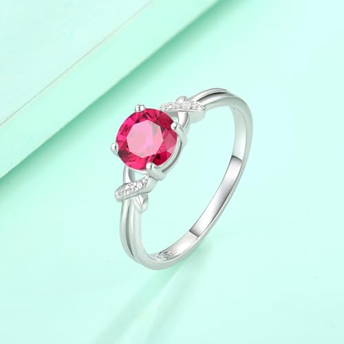 Infinity Promise Rings for Her 925 Sterling Silver 1CT Round Cut Engagement Ring Wedding Eternity Anniversary Rings for Women Size 5-103