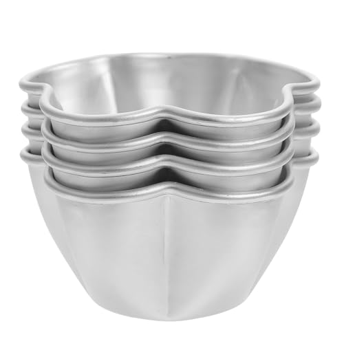 Tofficu 4 Moldes para Tartaletas de Huevo de Aluminio, Mini Moldes para Pasteles y Pudines, Aptos para Horno y Lavavajillas, para Postres y Tartas Caseras