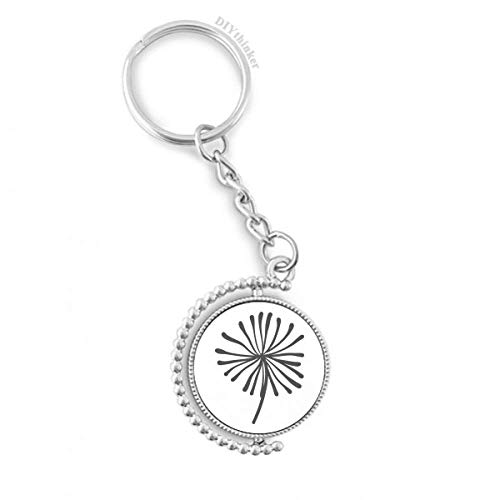 Porte-clefs rotatif fleur de pissenlit multicolore en métal durable pour organisation du quotidien